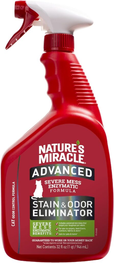 Nature's Miracle Advanced Cat Stain and Odor Eliminator Spray, Severe Mess Enzymatic Formula